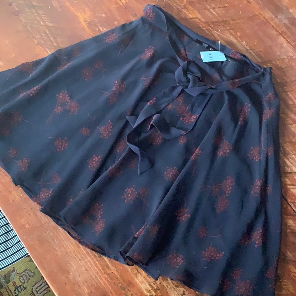 Pretty navy print a-line skirt